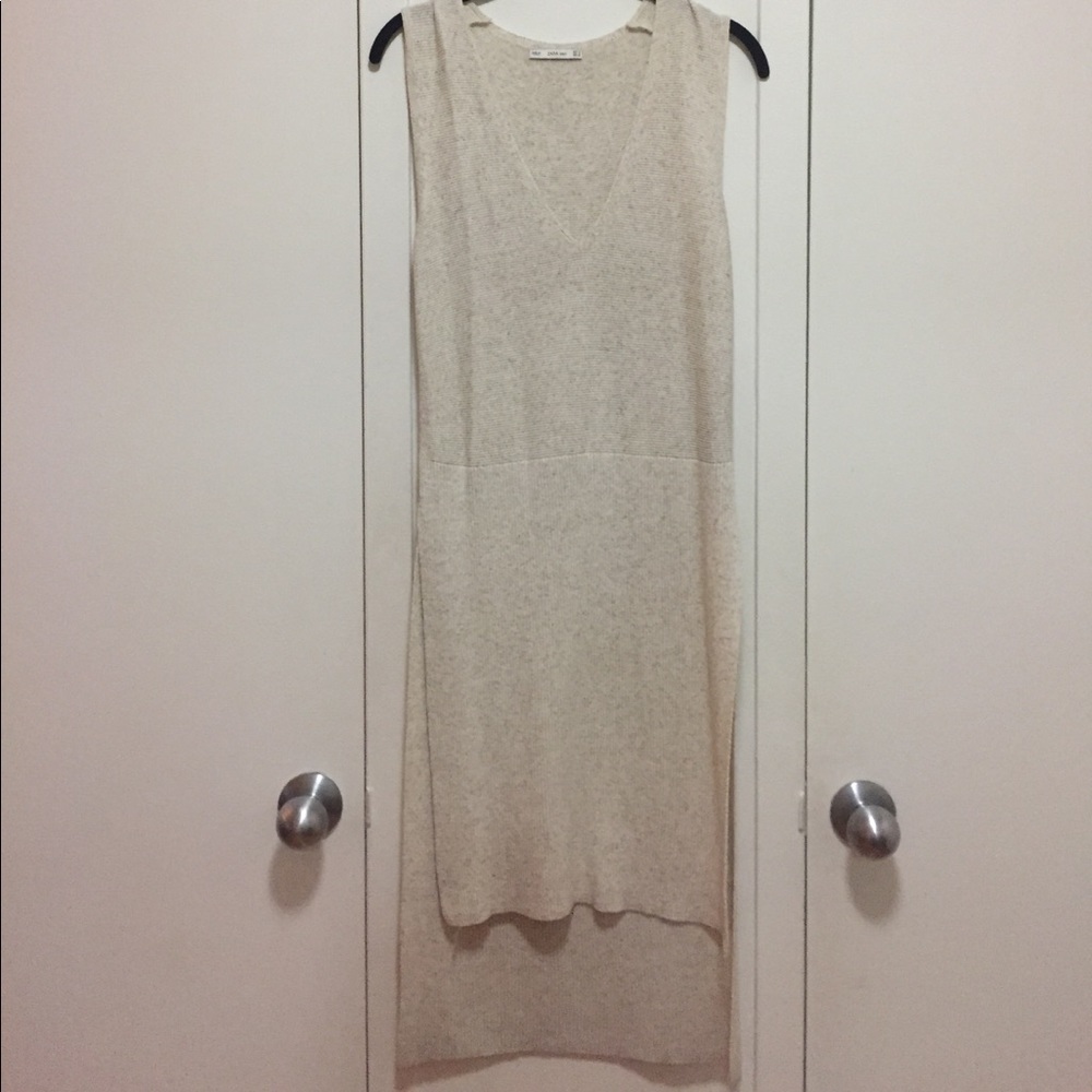 Zara long sleeveless sweater dress with side slits